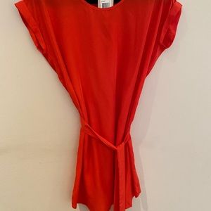 Shirt dress with belt